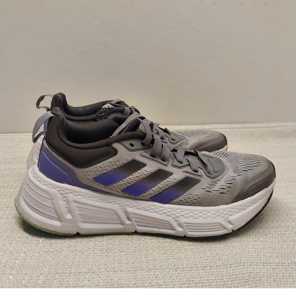 Adidas Questar Running Shoes Womens Size 8 Grey Purple Black Sneakers GZ0608
